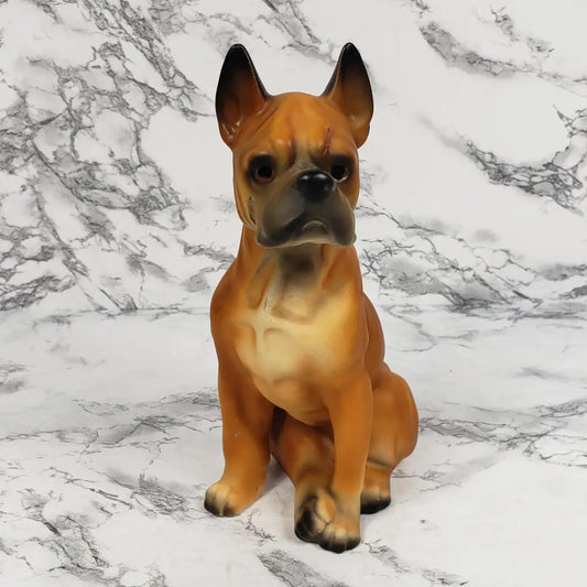 Boxer Dog Porcelain Hand Painted Figurine Mid Century Collectibles