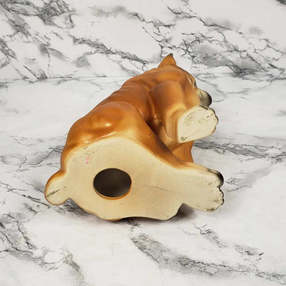 Boxer Dog Porcelain Hand Painted Figurine Mid Century Collectibles