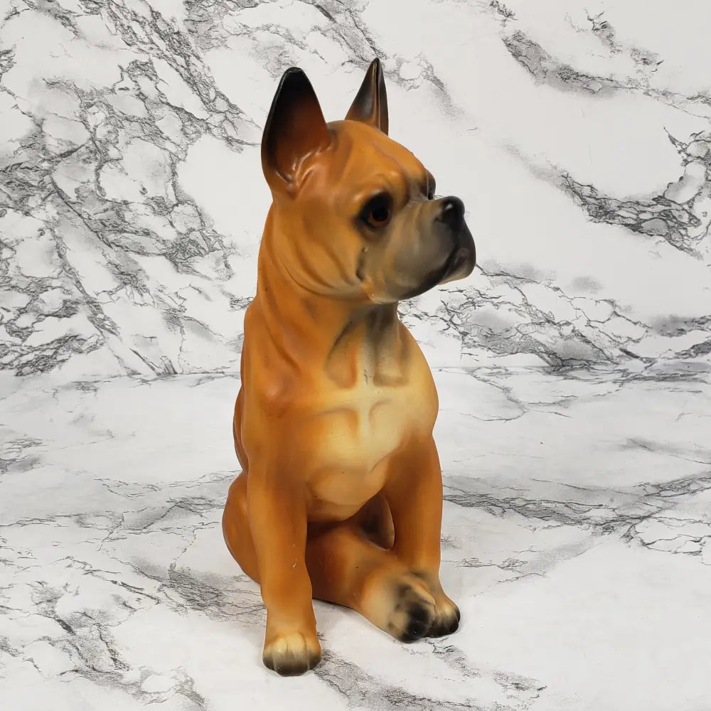 Boxer Dog Porcelain Hand Painted Figurine Mid Century Collectibles