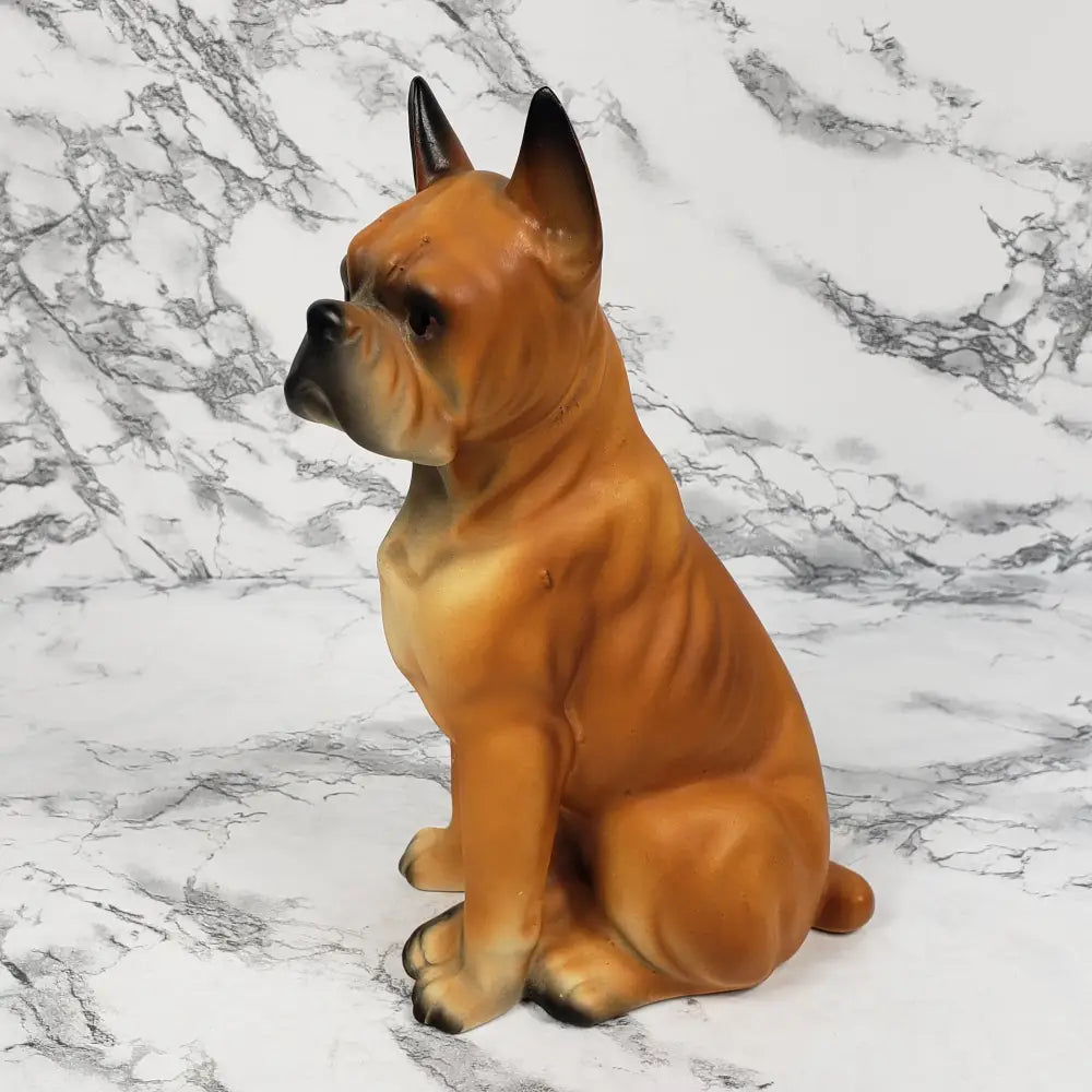 Boxer Dog Porcelain Hand Painted Figurine Mid Century Collectibles