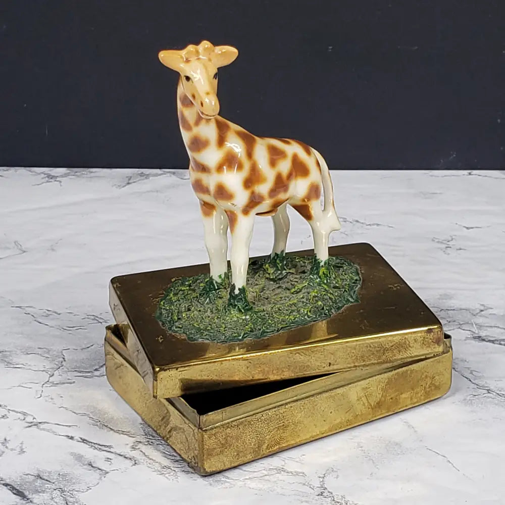 Brass Box Bone China Giraffe Petite Choses Vintage