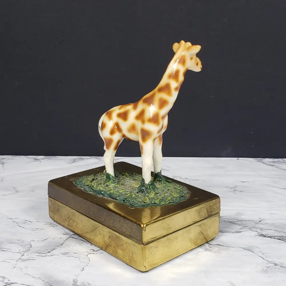Brass Box Bone China Giraffe Petite Choses Vintage