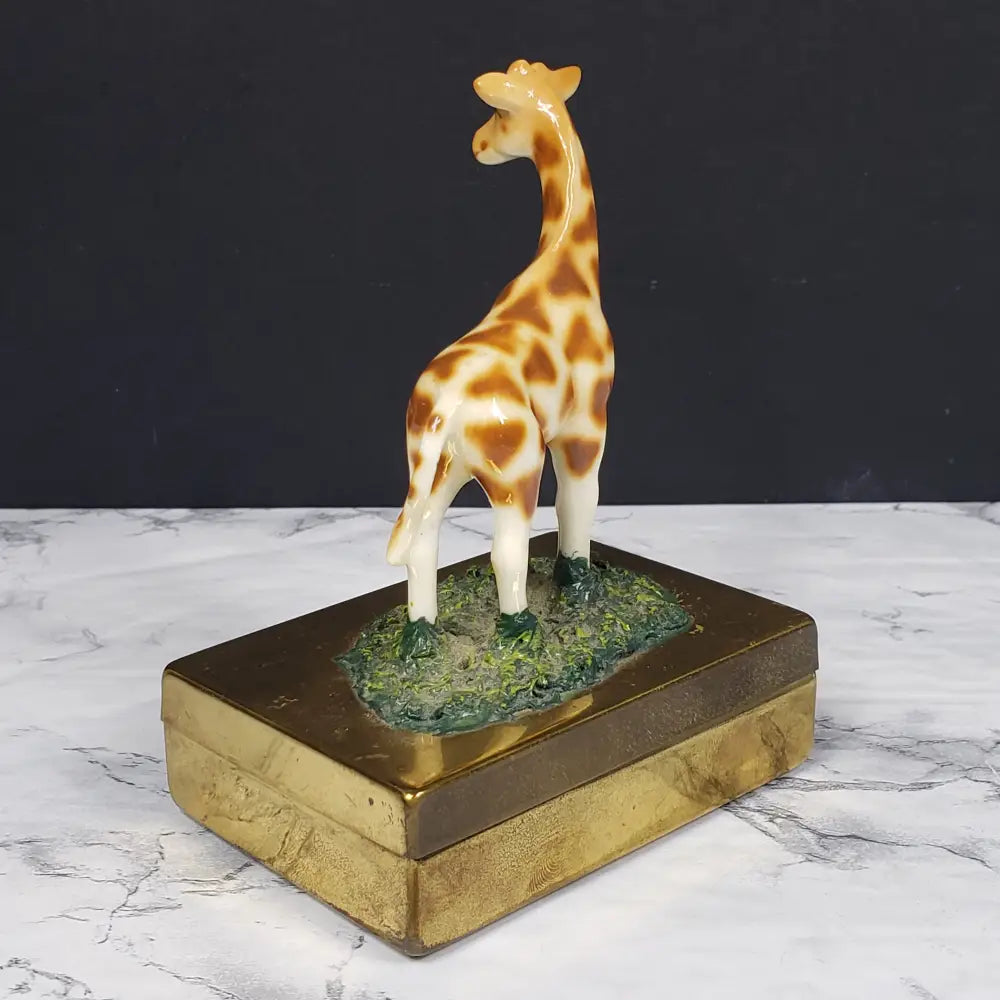 Brass Box Bone China Giraffe Petite Choses Vintage