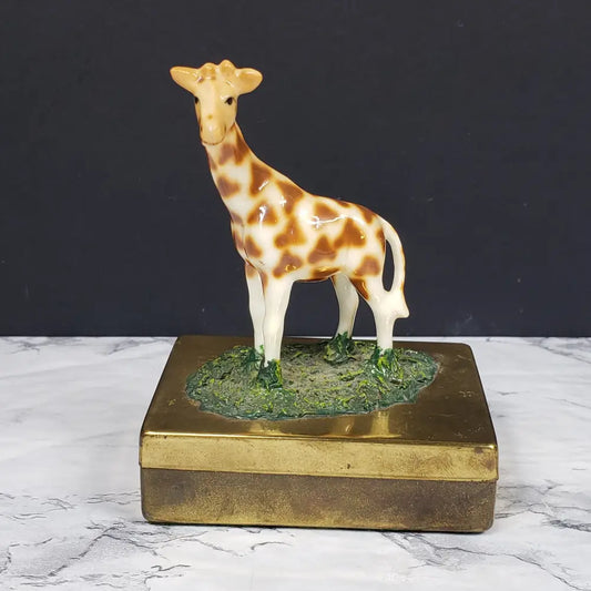 Brass Box Bone China Giraffe Petite Choses Vintage
