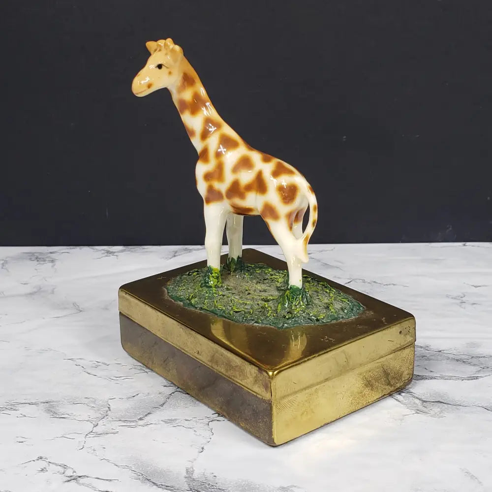 Brass Box Bone China Giraffe Petite Choses Vintage