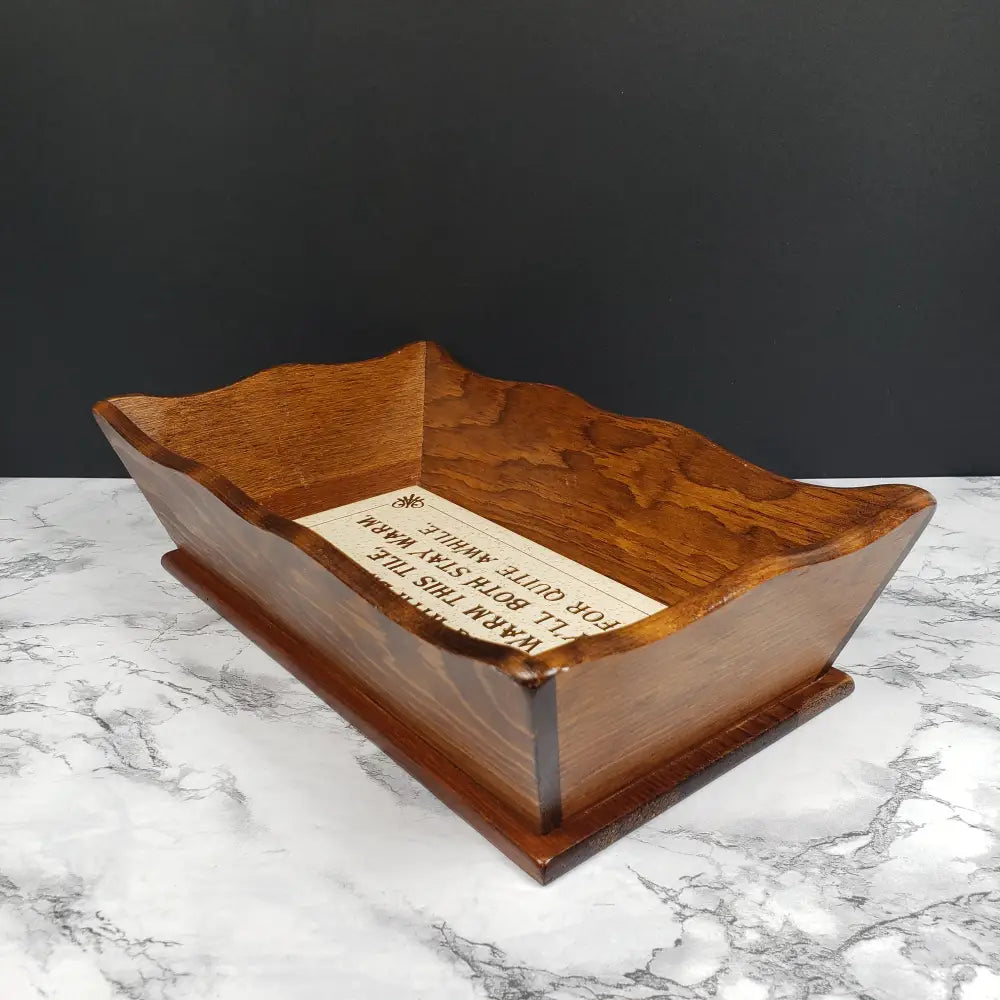 Bread Warmer Server Handmade Wood Vintage Decor