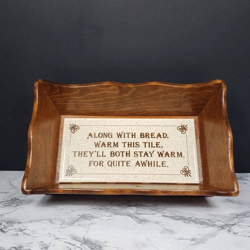 Bread Warmer Server Handmade Wood Vintage Decor