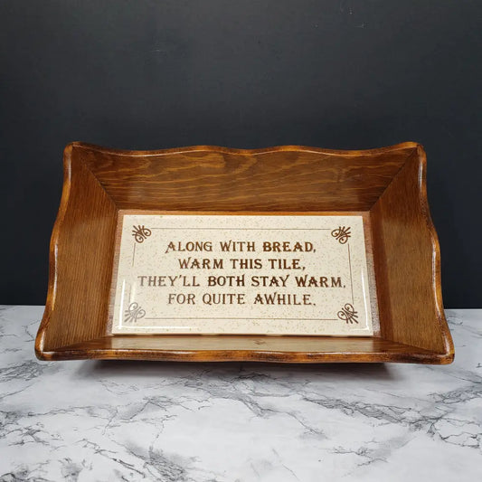 Bread Warmer Server Handmade Wood Vintage Decor