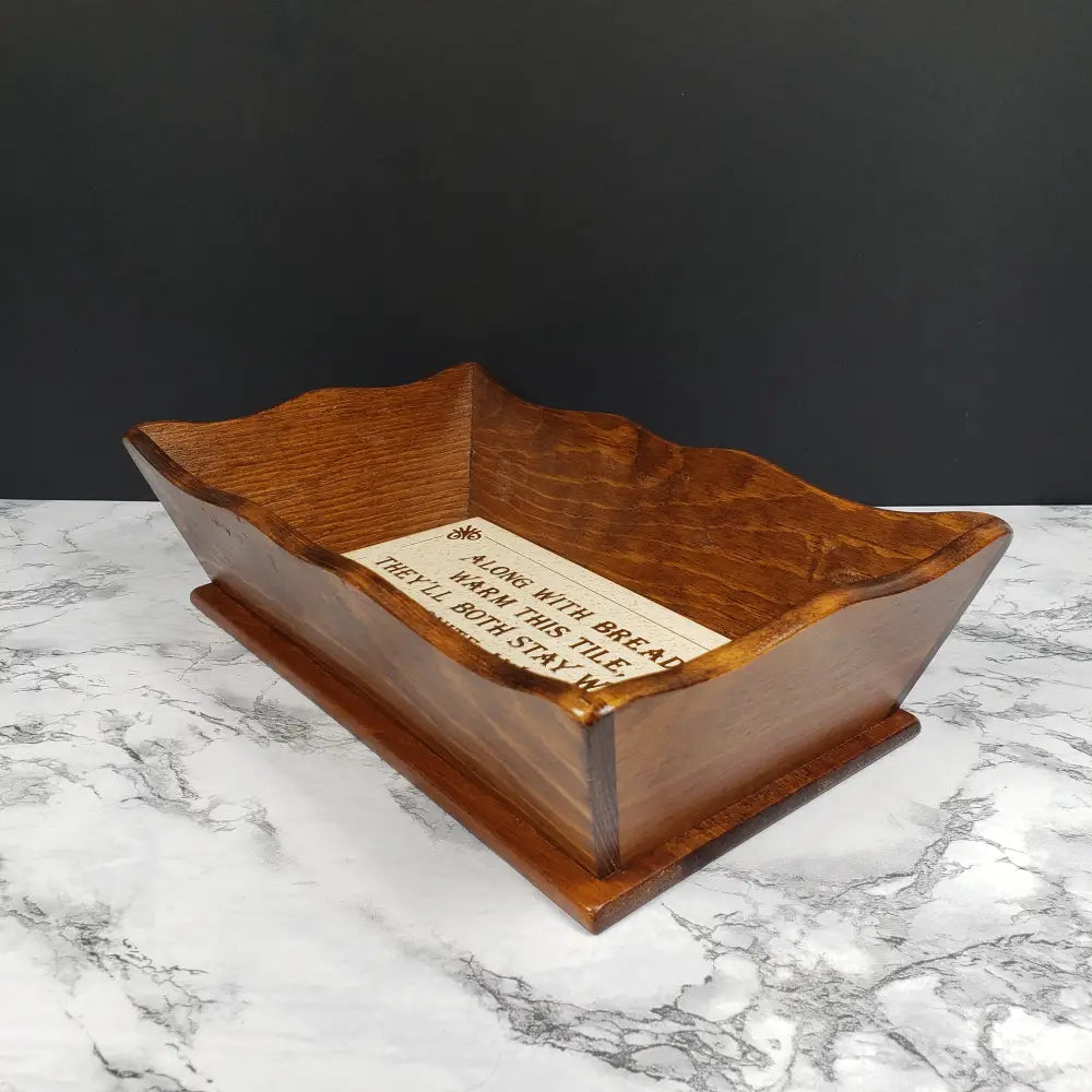 Bread Warmer Server Handmade Wood Vintage Decor