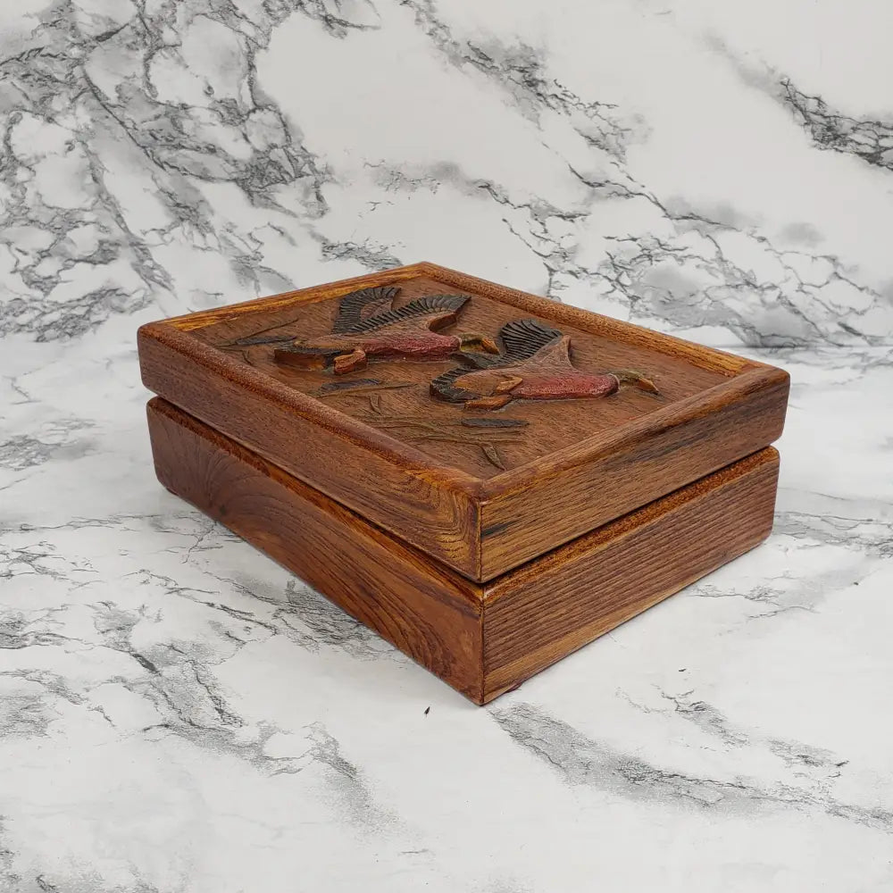 Bridger Trading Wood Box Lidded Ducks Vintage Home & Garden