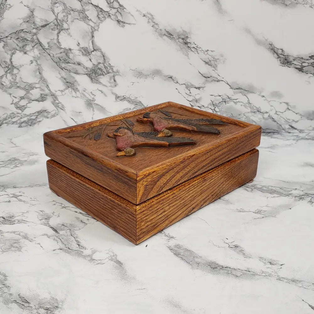 Bridger Trading Wood Box Lidded Ducks Vintage Home & Garden