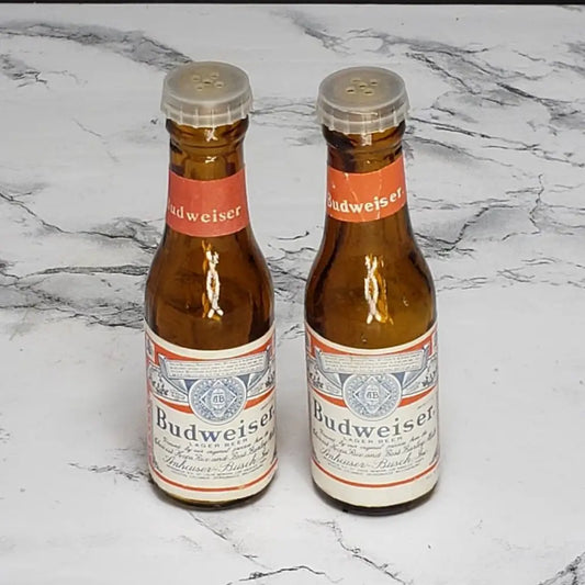 Budweiser Mini Longneck Salt & Pepper Shaker Set Vintage -