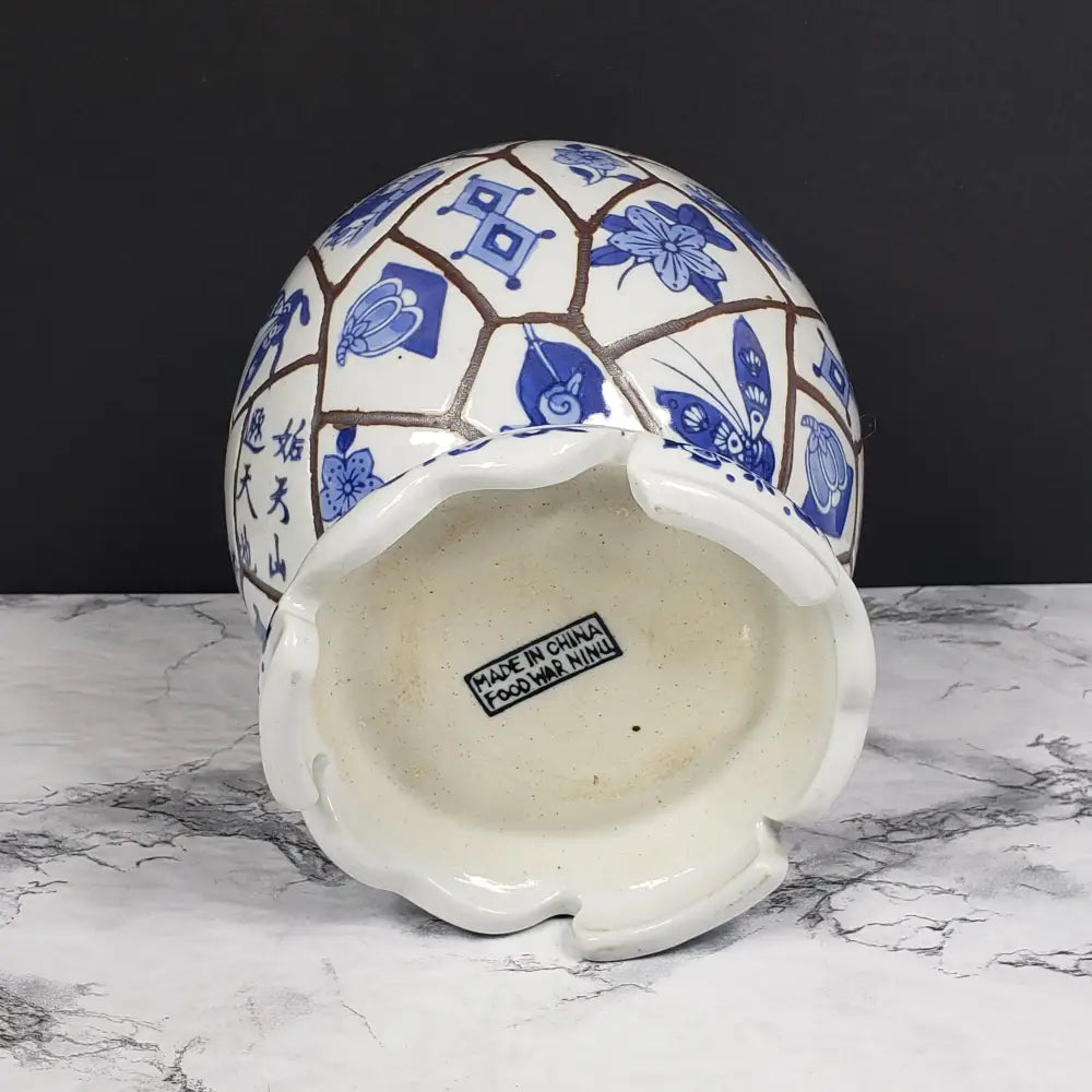 Chinese Chinoiserie Porcelain Egg Vintage Decor