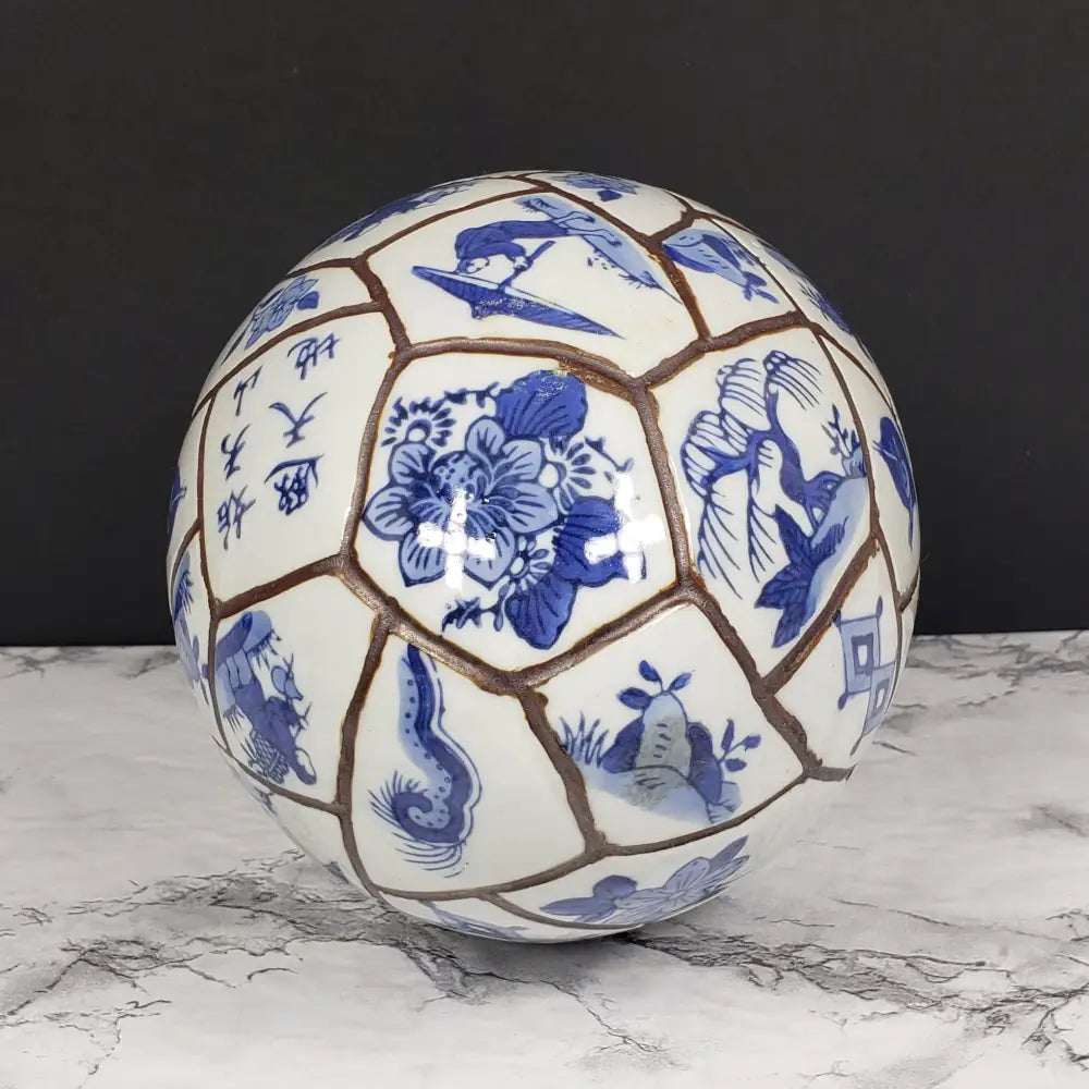 Chinese Chinoiserie Porcelain Egg Vintage Decor