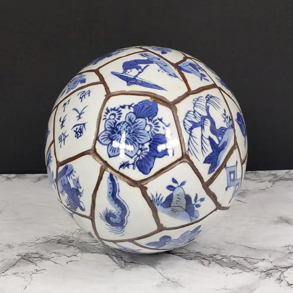 Chinese Chinoiserie Porcelain Egg Vintage Decor