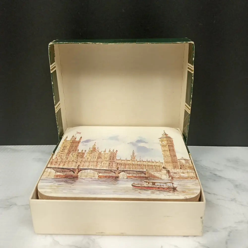 England Coaster Set Nib ( Vintage ) Decor