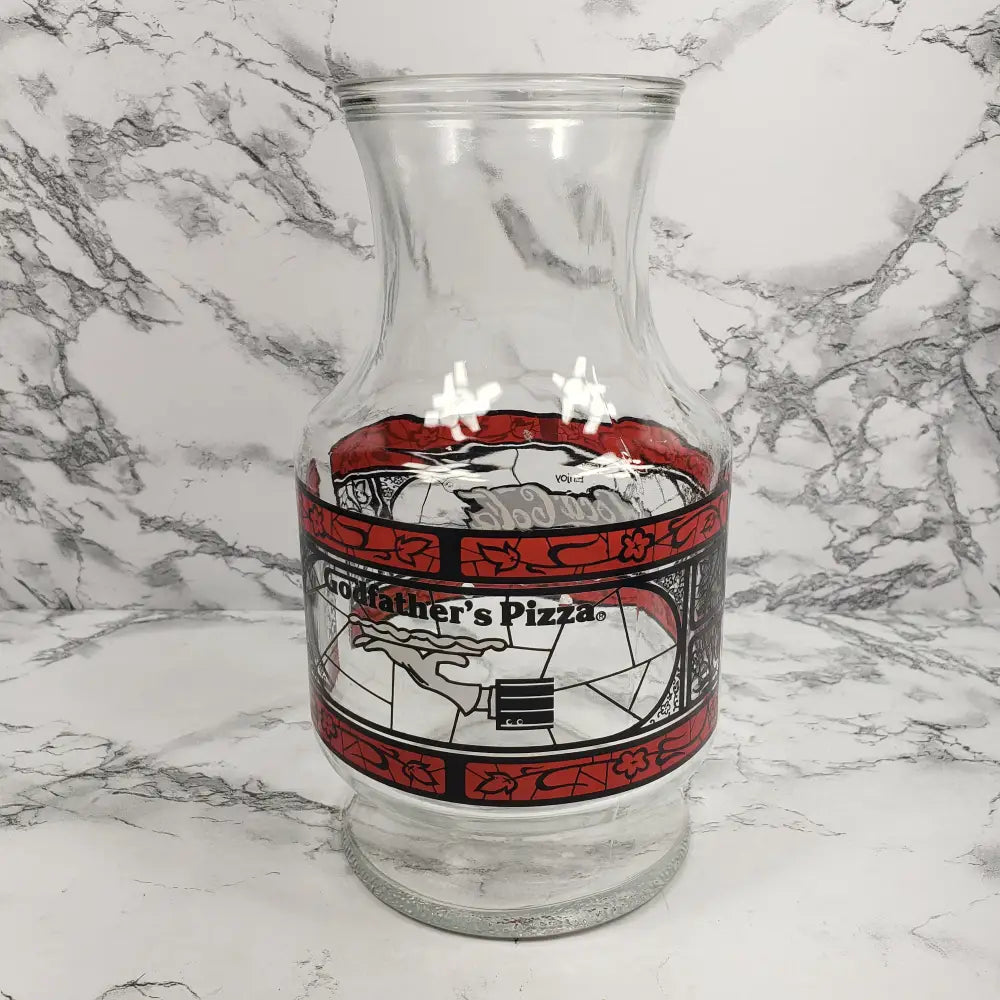 Coca-Cola Godfathers Pizza Carafe Vintage Decor