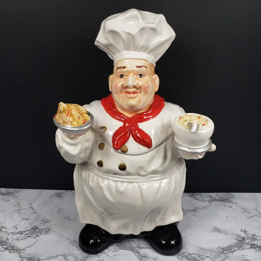 Cookie Jar Chef Ceramic Kmc Vintage Jars