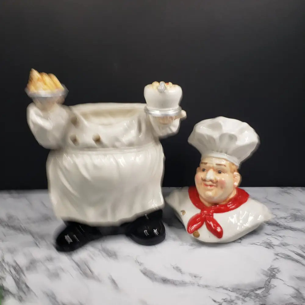 Cookie Jar Chef Ceramic Kmc Vintage Jars
