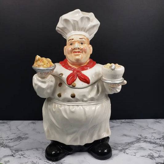 Cookie Jar Chef Ceramic Kmc Vintage Jars