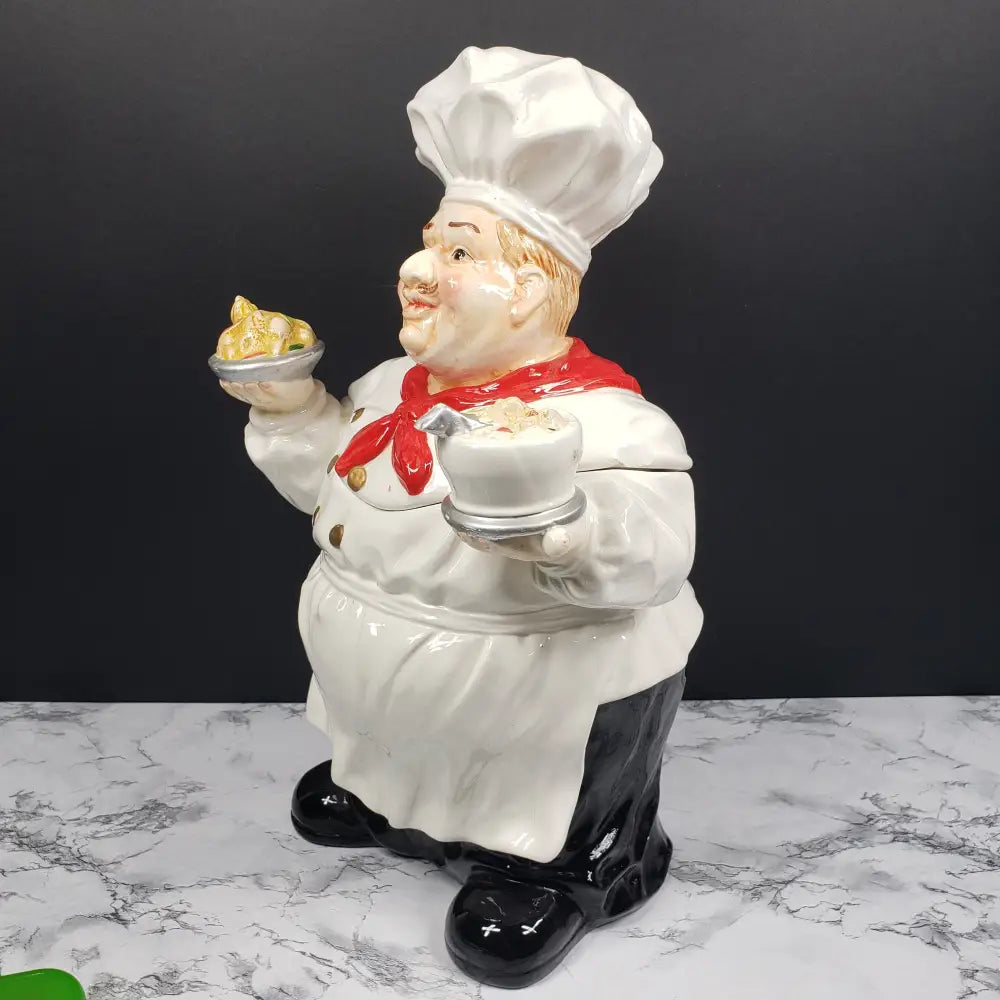 Cookie Jar Chef Ceramic Kmc Vintage Jars
