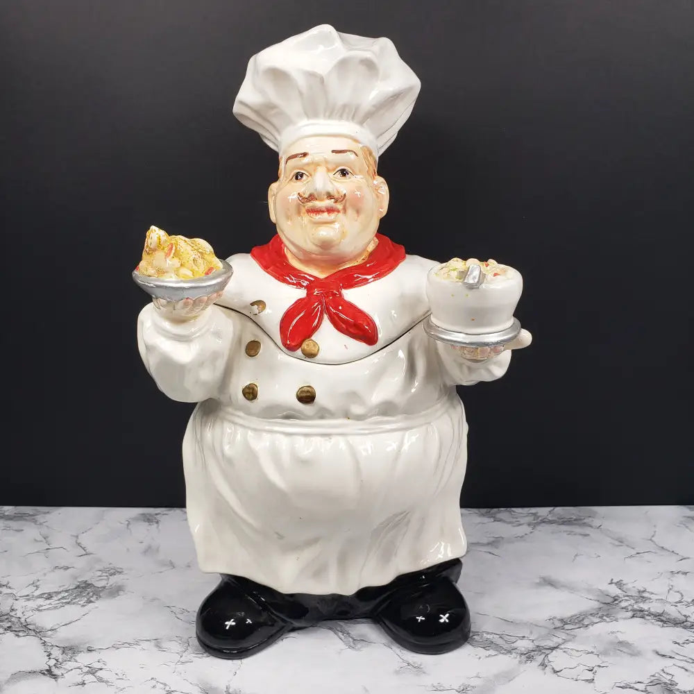 Cookie Jar Chef Ceramic Kmc Vintage Jars