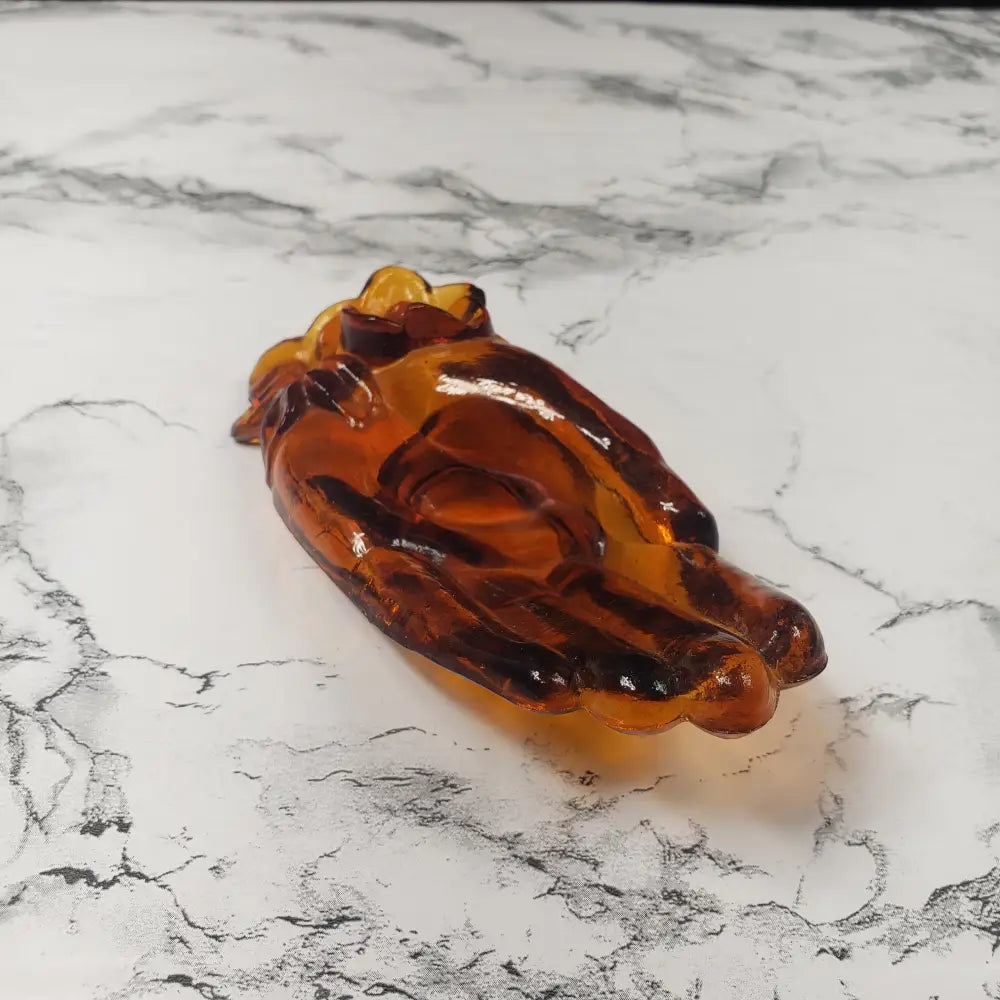 Degenhart Amber Hand Trinket Paperweight Vintage Decor