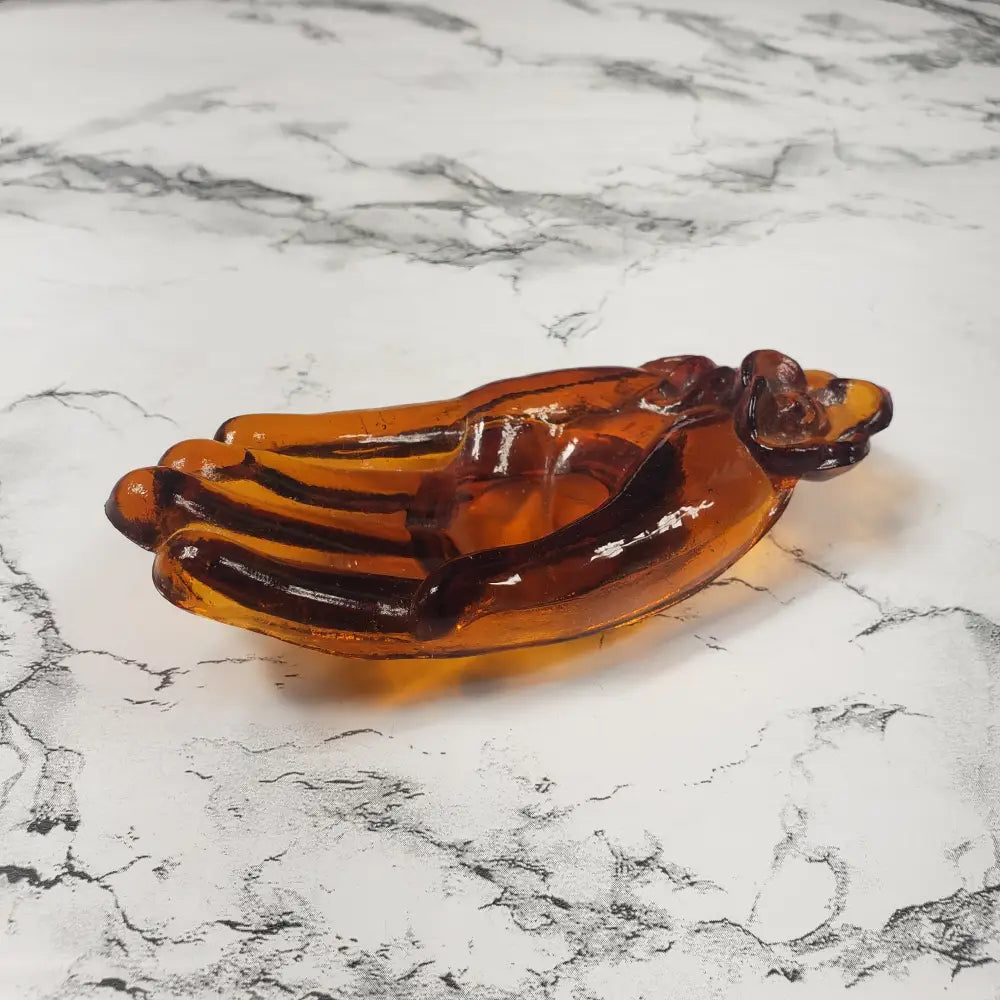 Degenhart Amber Hand Trinket Paperweight Vintage Decor