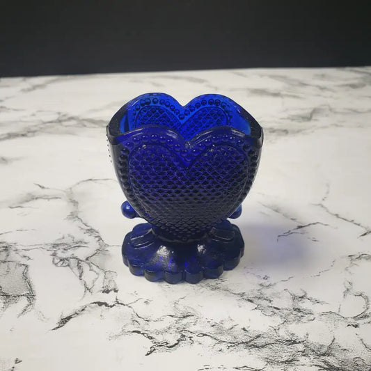 Degenhart Cobalt Blue Glass Heart Trinket Paperweight Vintage Decor