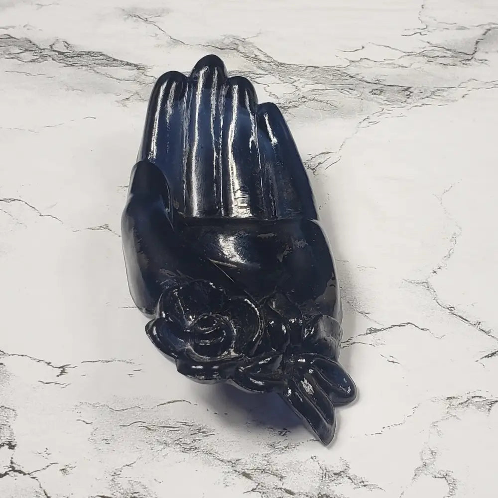Degenhart Dark Blue Hand Trinket Dish Vintage Decor