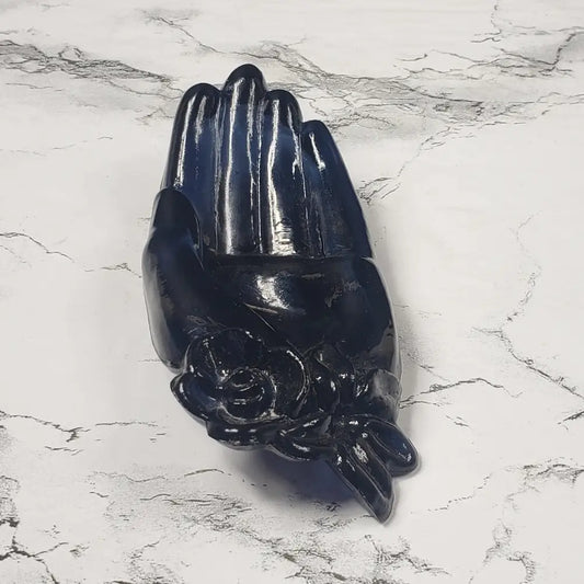Degenhart Dark Blue Hand Trinket Dish Vintage Decor