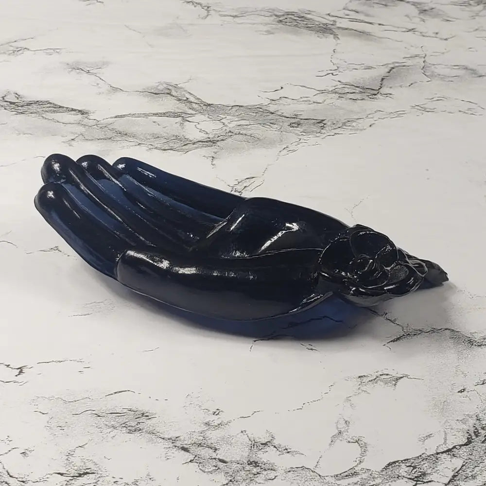Degenhart Dark Blue Hand Trinket Dish Vintage Decor
