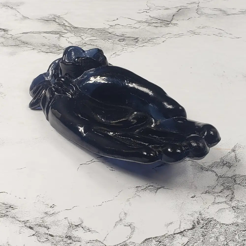 Degenhart Dark Blue Hand Trinket Dish Vintage Decor
