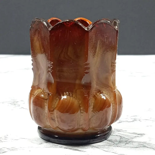 Degenhart Glass Beaded Oval Trinket Toothpick Paperweight Vintage Decor