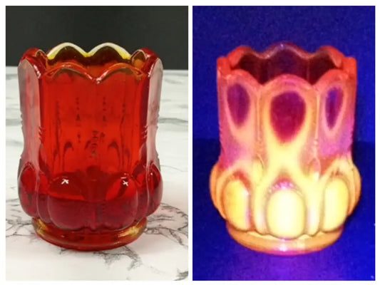 Degenhart Glass Beaded Oval Trinket Toothpick Paperweight Vintage Decor
