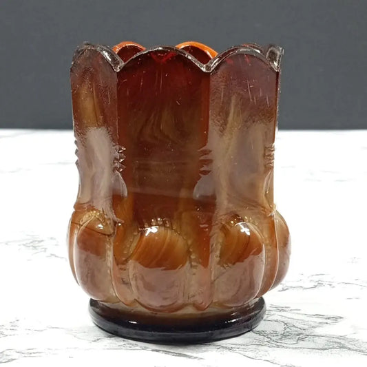 Degenhart Glass Beaded Oval Trinket Toothpick Paperweight Vintage Decor