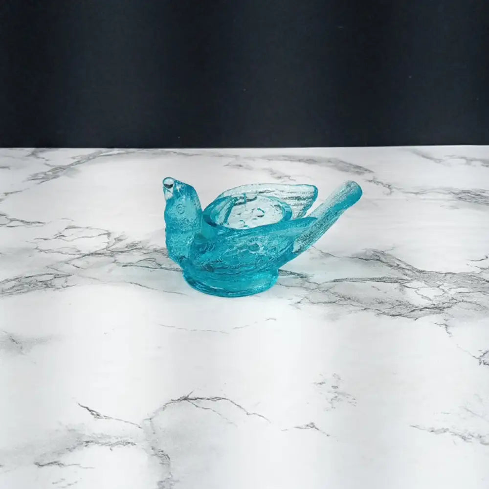 Degenhart Glass Bird & Berry Trinket Paperweight Open Salt Vtg Decor