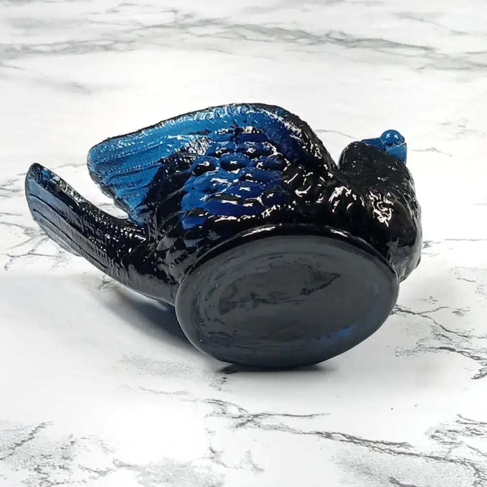 Degenhart Glass Bird & Berry Trinket Paperweight Open Salt Vtg Decor