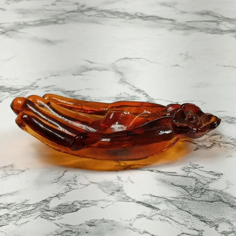 Degenhart Glass Hand Trinket Jewelry Vanity Tray Paperweight Vintage Decor