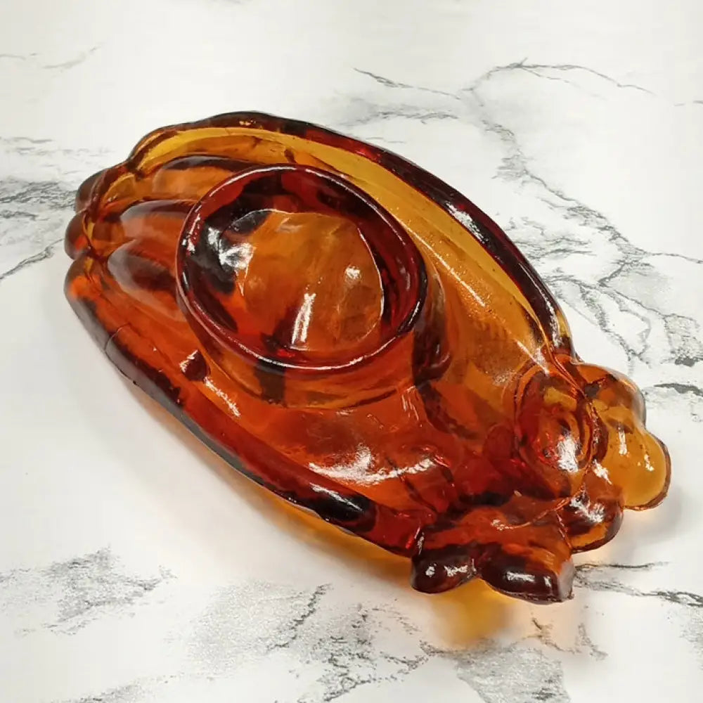 Degenhart Glass Hand Trinket Jewelry Vanity Tray Paperweight Vintage Decor