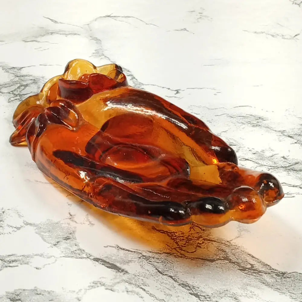 Degenhart Glass Hand Trinket Jewelry Vanity Tray Paperweight Vintage Decor