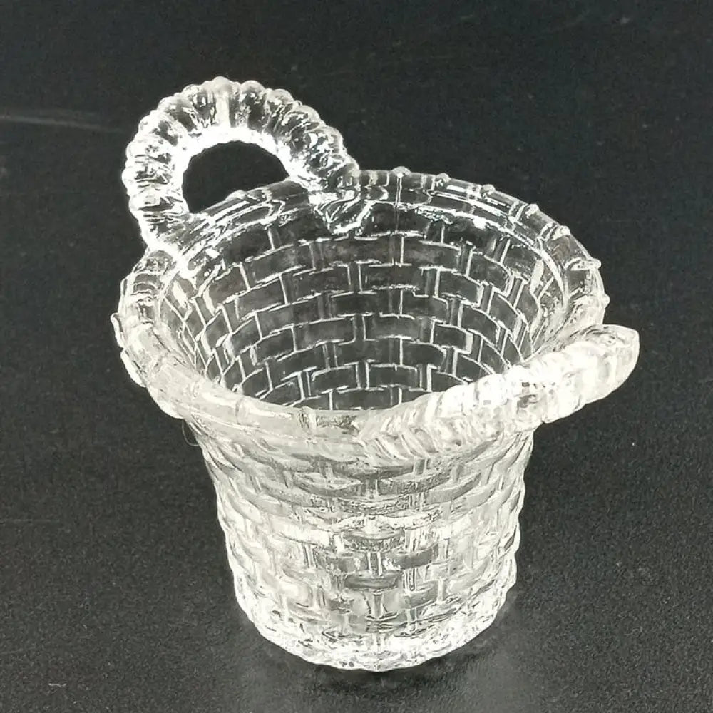 Degenhart Glass Mini Basket Trinket Toothpick Paperweight Vintage Decor