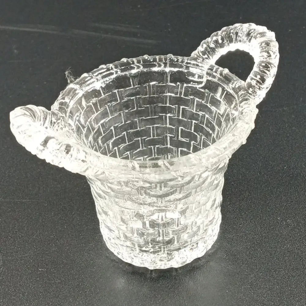 Degenhart Glass Mini Basket Trinket Toothpick Paperweight Vintage Decor
