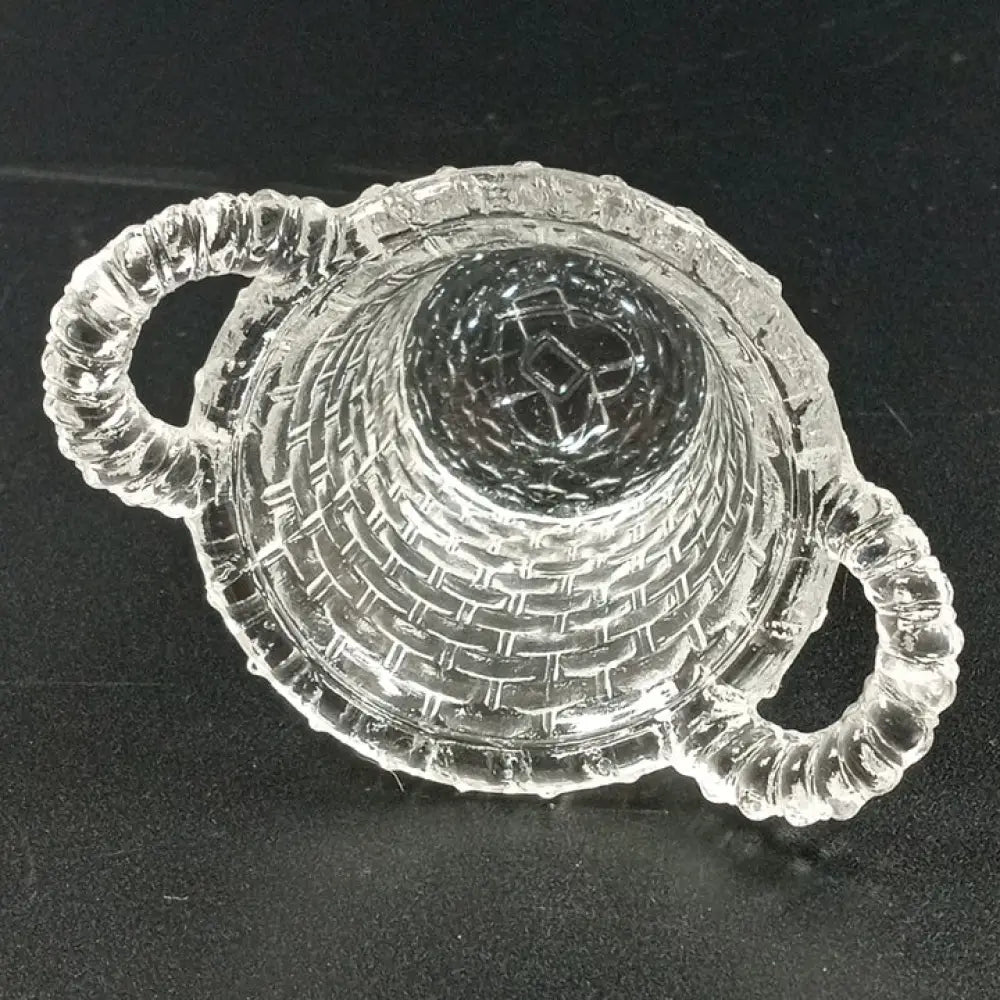 Degenhart Glass Mini Basket Trinket Toothpick Paperweight Vintage Decor
