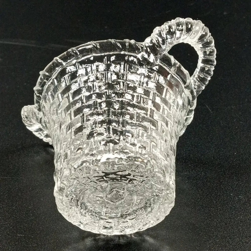 Degenhart Glass Mini Basket Trinket Toothpick Paperweight Vintage Decor