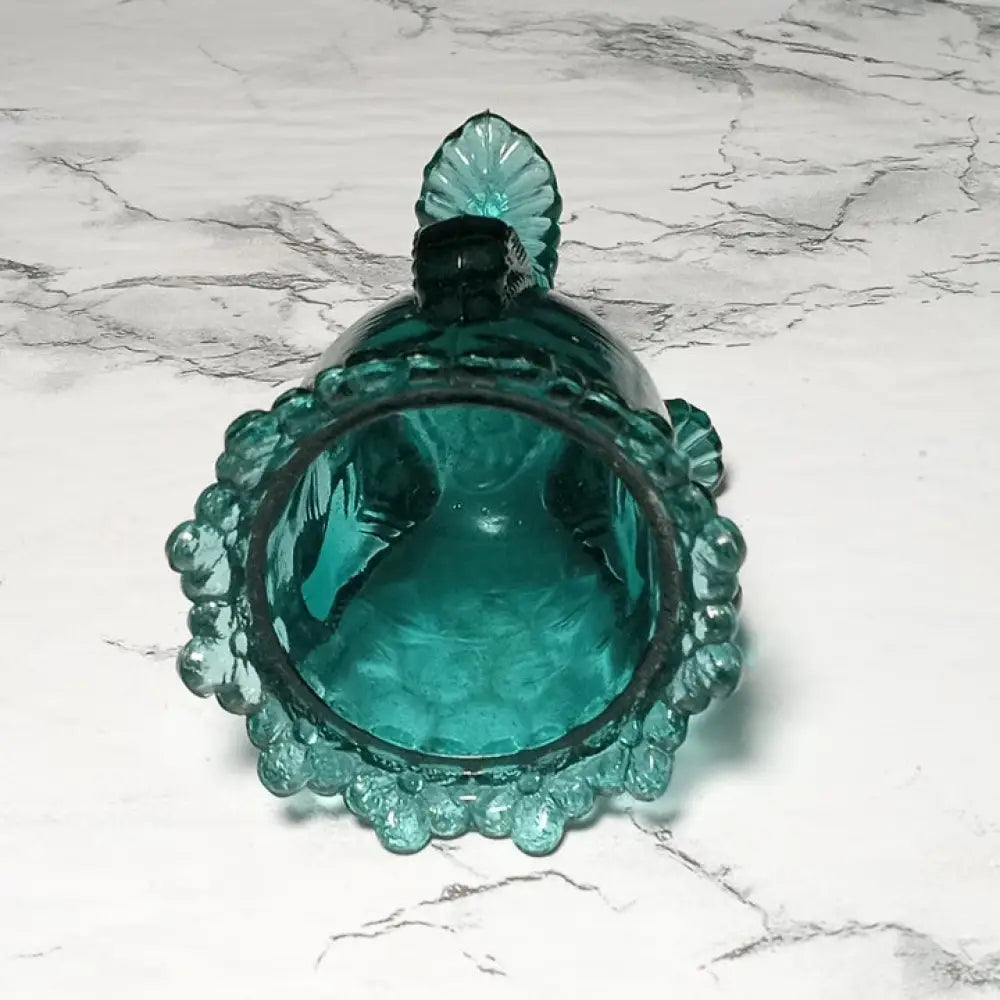 Degenhart Glass Ring Trinket Vanity Dish Uv Reactive ( Vintage ) Decor