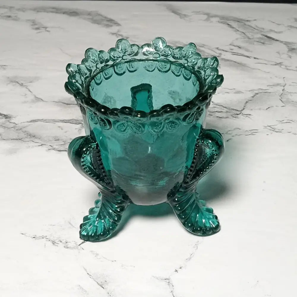 Degenhart Glass Ring Trinket Vanity Dish Uv Reactive ( Vintage ) Decor