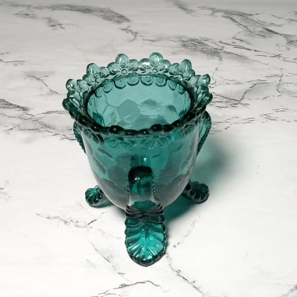 Degenhart Glass Ring Trinket Vanity Dish Uv Reactive ( Vintage ) Decor