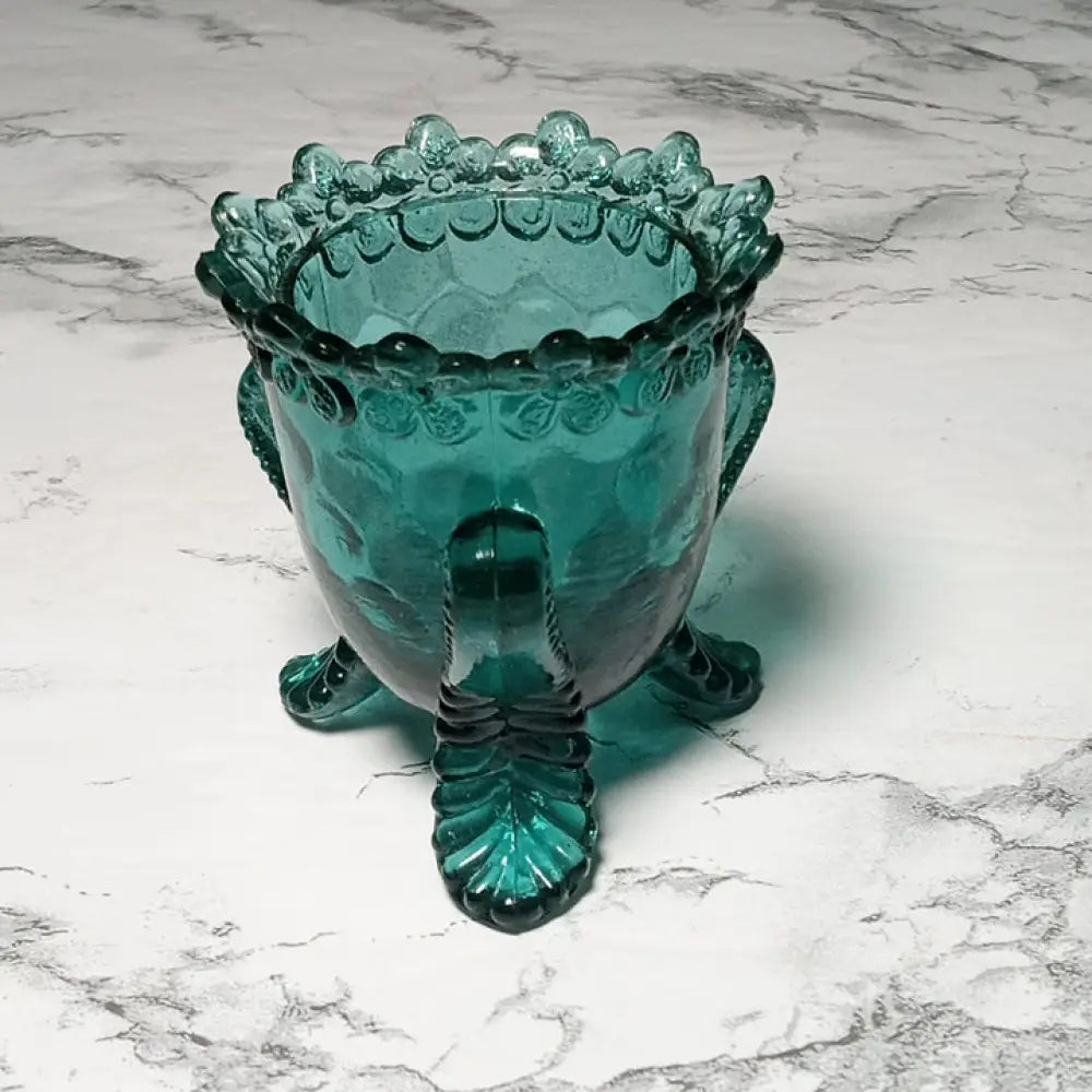 Degenhart Glass Ring Trinket Vanity Dish Uv Reactive ( Vintage ) Decor