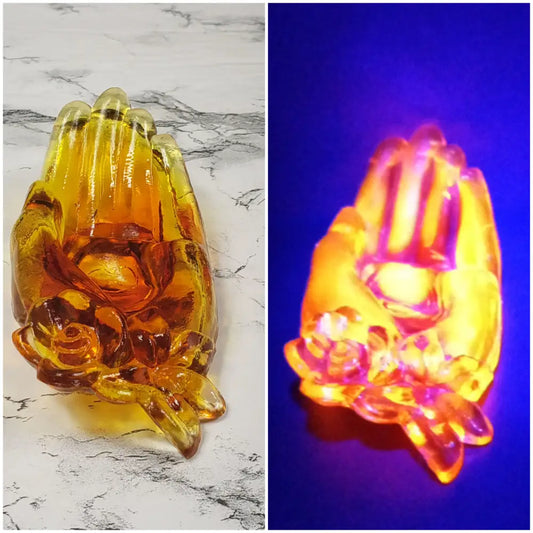 Degenhart Uv Amberina Hand Trinket Dish Vintage Decor